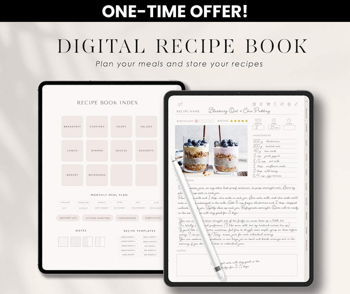 Digital Recipe Book & Meal Planner (90% OFF)