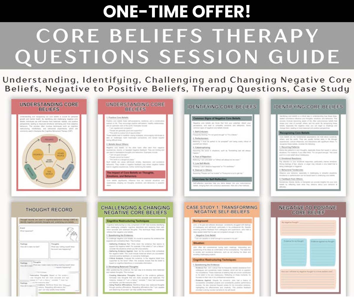 Core  Belief Therapy Questions Session Guide - ONE TIME OFFER!