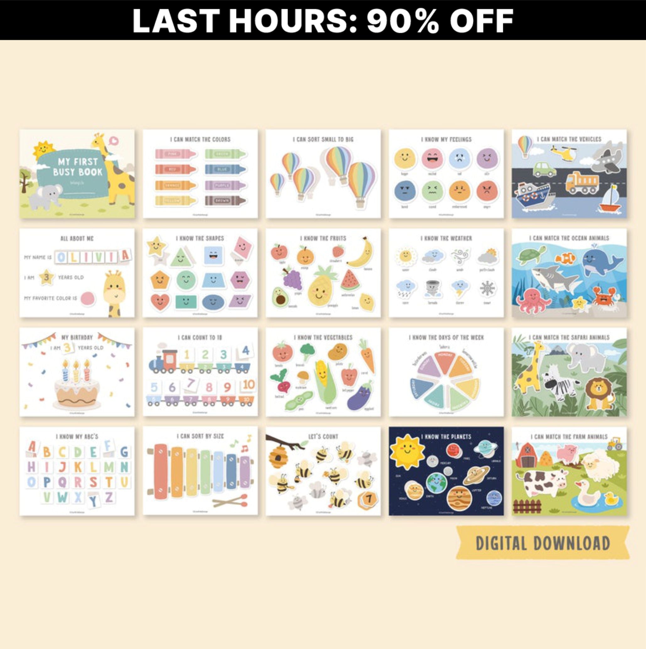 TODDLER BUSY BOOK - 81 Pages ONE TIME OFFER!