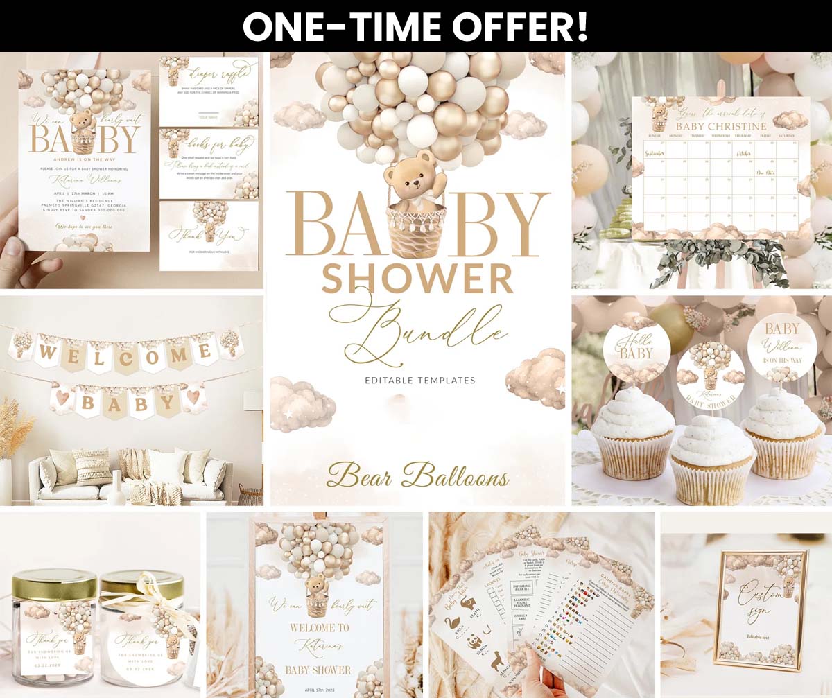 Baby Shower Package with Teddy Bear Theme - ONE TIME OFFER!