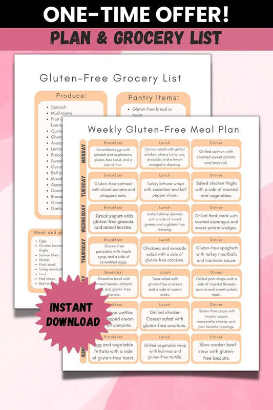Weekly Gluten-Free Meal Plan - ONE TIME OFFER