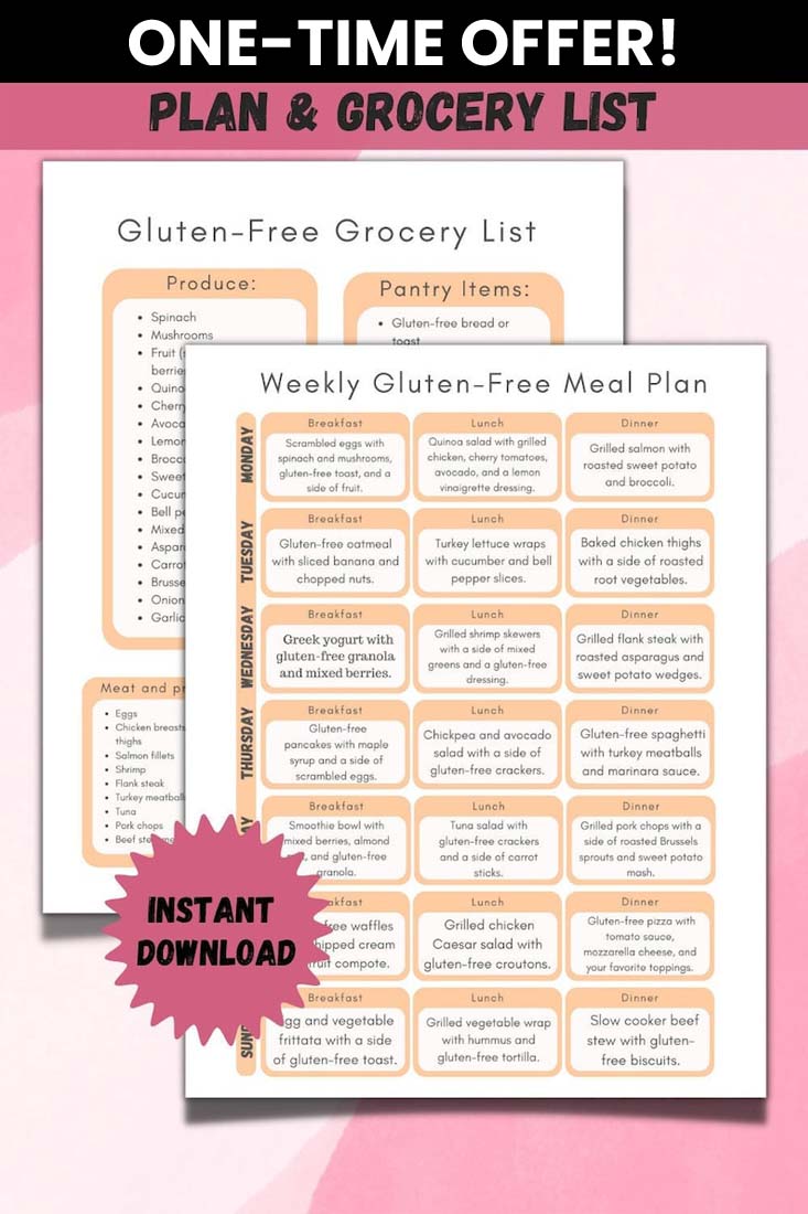 Weekly Gluten-Free Meal Plan - ONE TIME OFFER