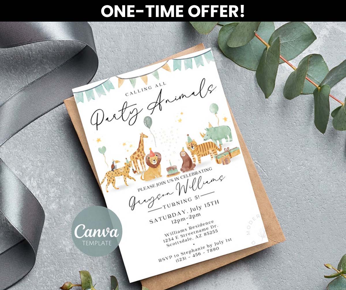 Birthday Invitation Template for Kids’ Parties - ONE TIME OFFER!