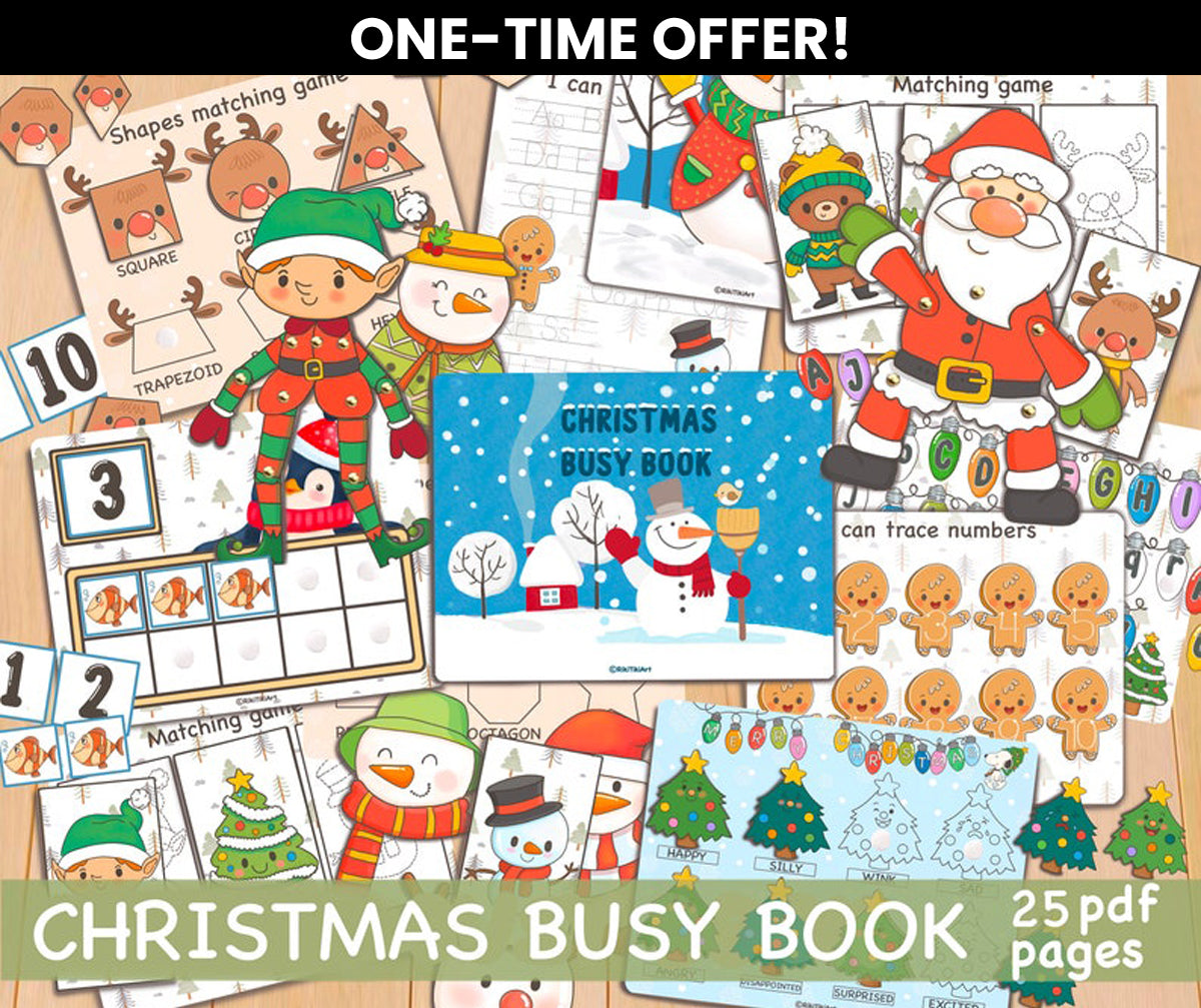 Christmas Busy Book for Toddler - ONE TIME OFFER!
