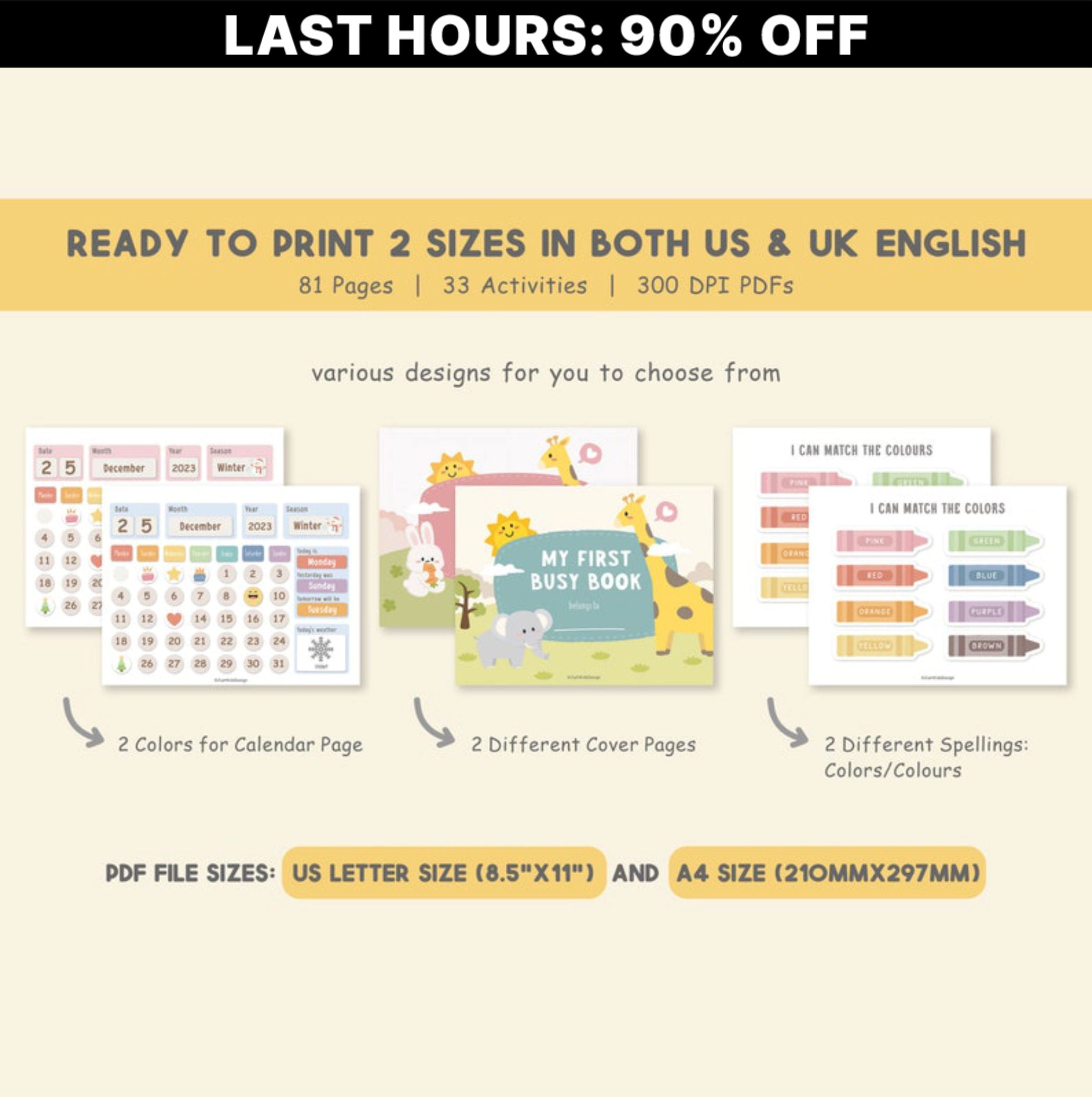 TODDLER BUSY BOOK - 81 Pages ONE TIME OFFER!