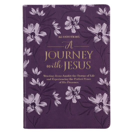 A Journey with Jesus Purple Faux Leather Devotional-(50%OFF)