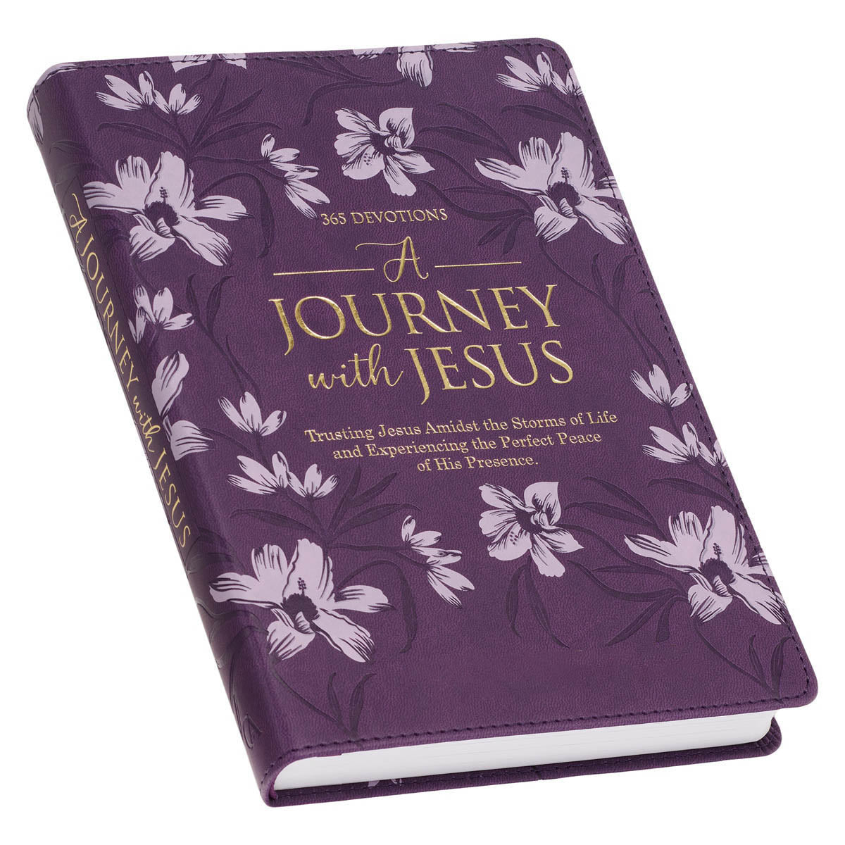 A Journey with Jesus Purple Faux Leather Devotional-(50%OFF)