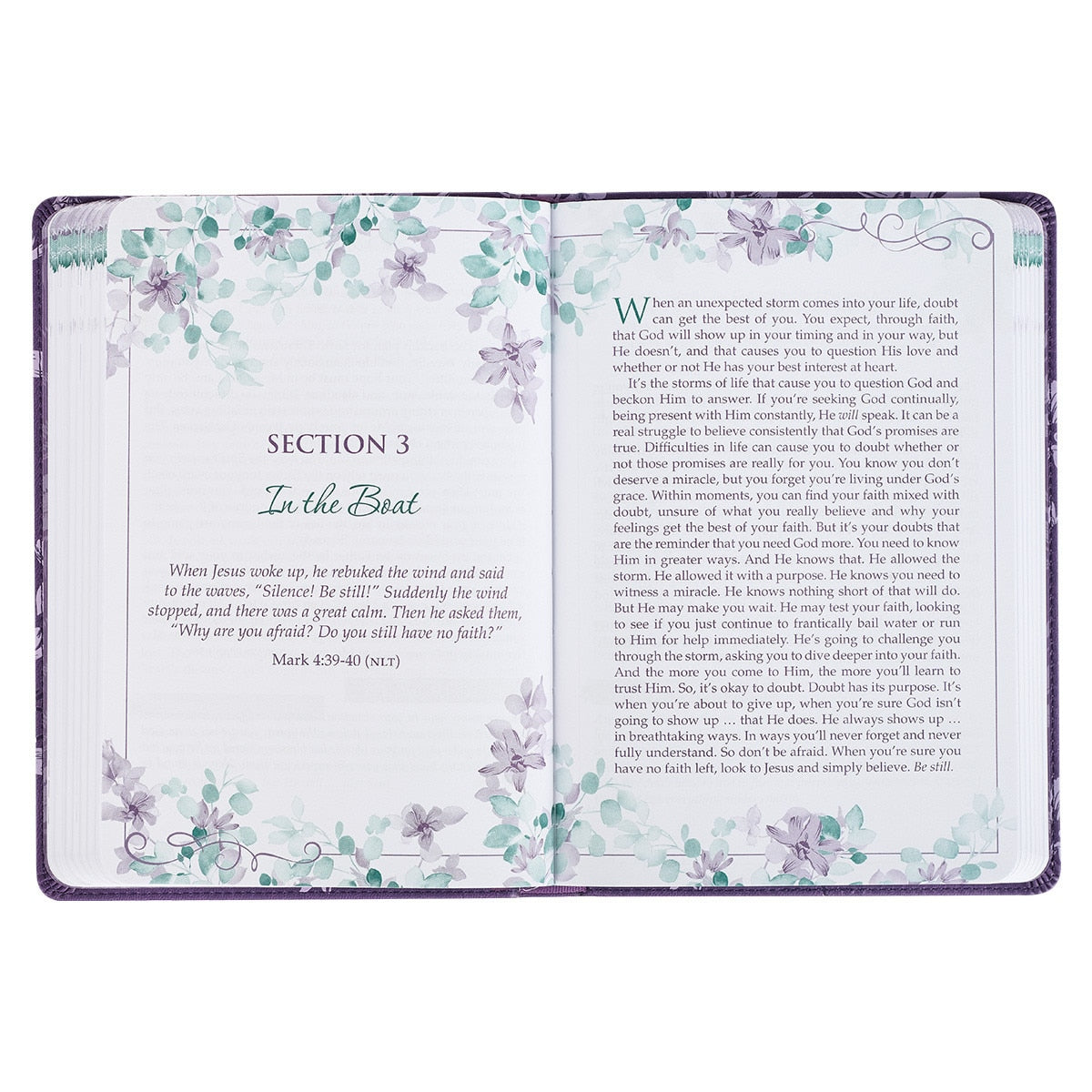 A Journey with Jesus Purple Faux Leather Devotional-(50%OFF)
