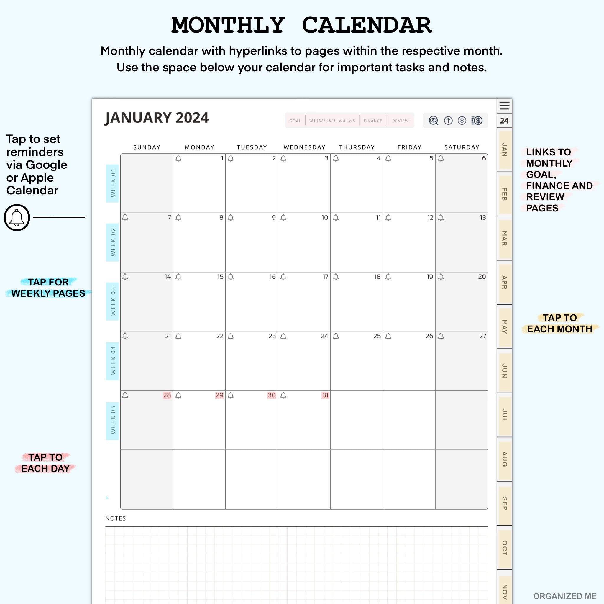 The Organized Me - 2024 & 2025 Digital Planner (90% OFF)