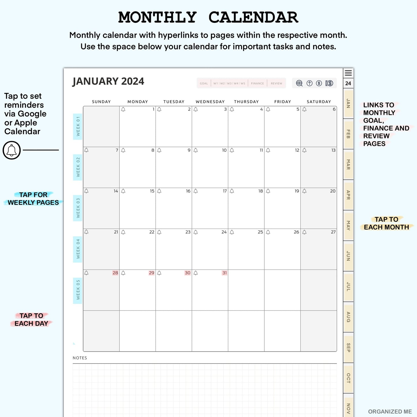 The Organized Me - 2024 & 2025 Digital Planner (90% OFF)