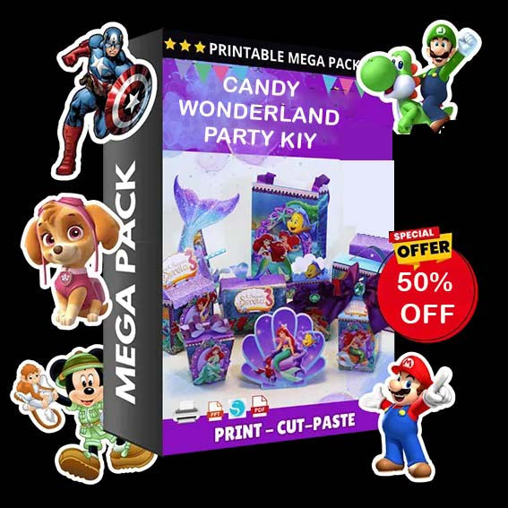 Candy Wonderland Party Kit-(50%OFF)