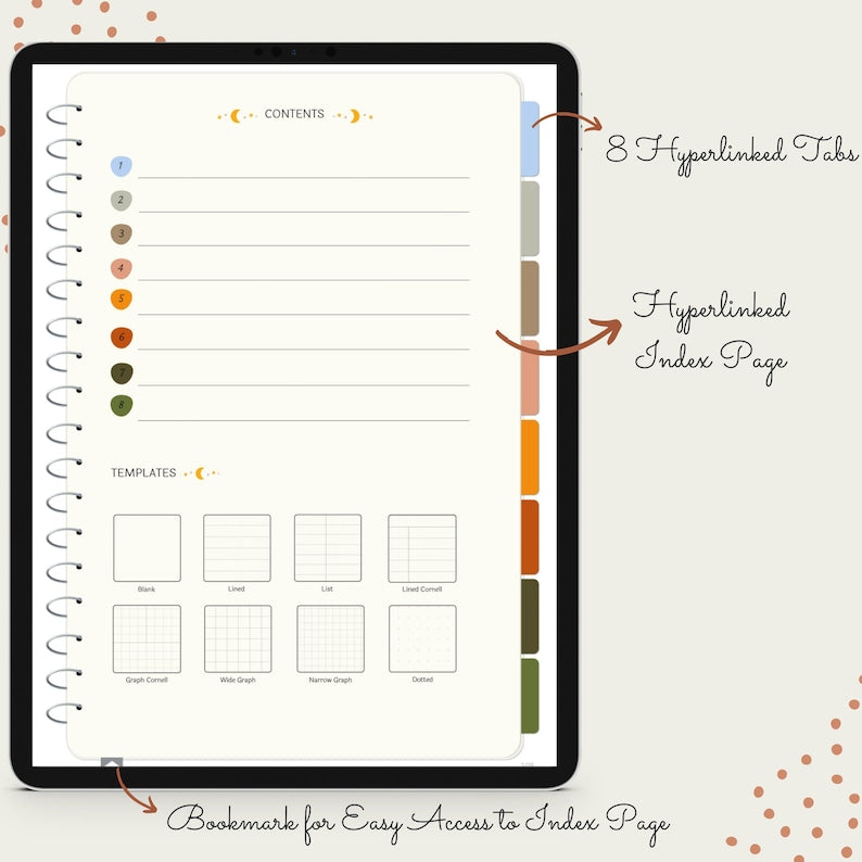 Boho 8 - Digital Notebook with Templates-(50%OFF)