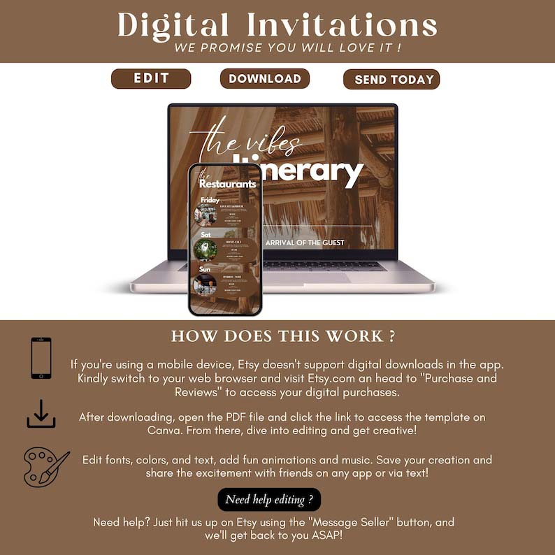 Digital Travel Itinerary Template-(50% off)