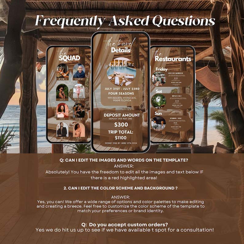 Digital Travel Itinerary Template-(50% off)