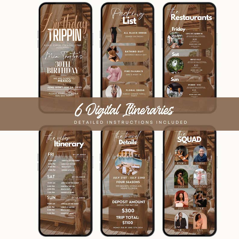 Digital Travel Itinerary Template-(50% off)
