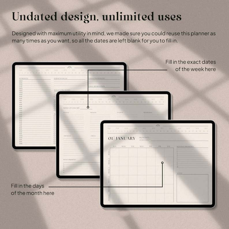 Clean Girl Digital Planner-(50%OFF)