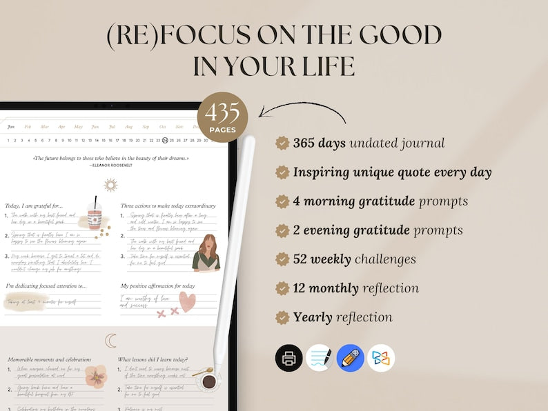 Digital Gratitude & Mindfulness Journal - (50% OFF)